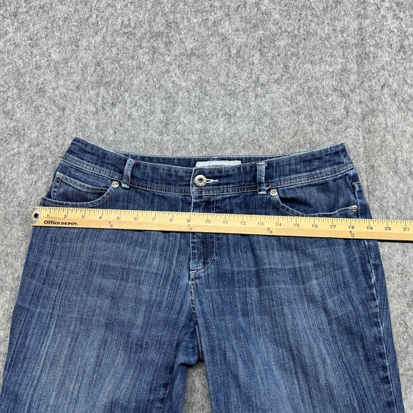 Chico's Platinum Denim Jeans Womens 1 Medium Blue Ultimate Fit Zip Hem Stretch - Picture 13 of 16